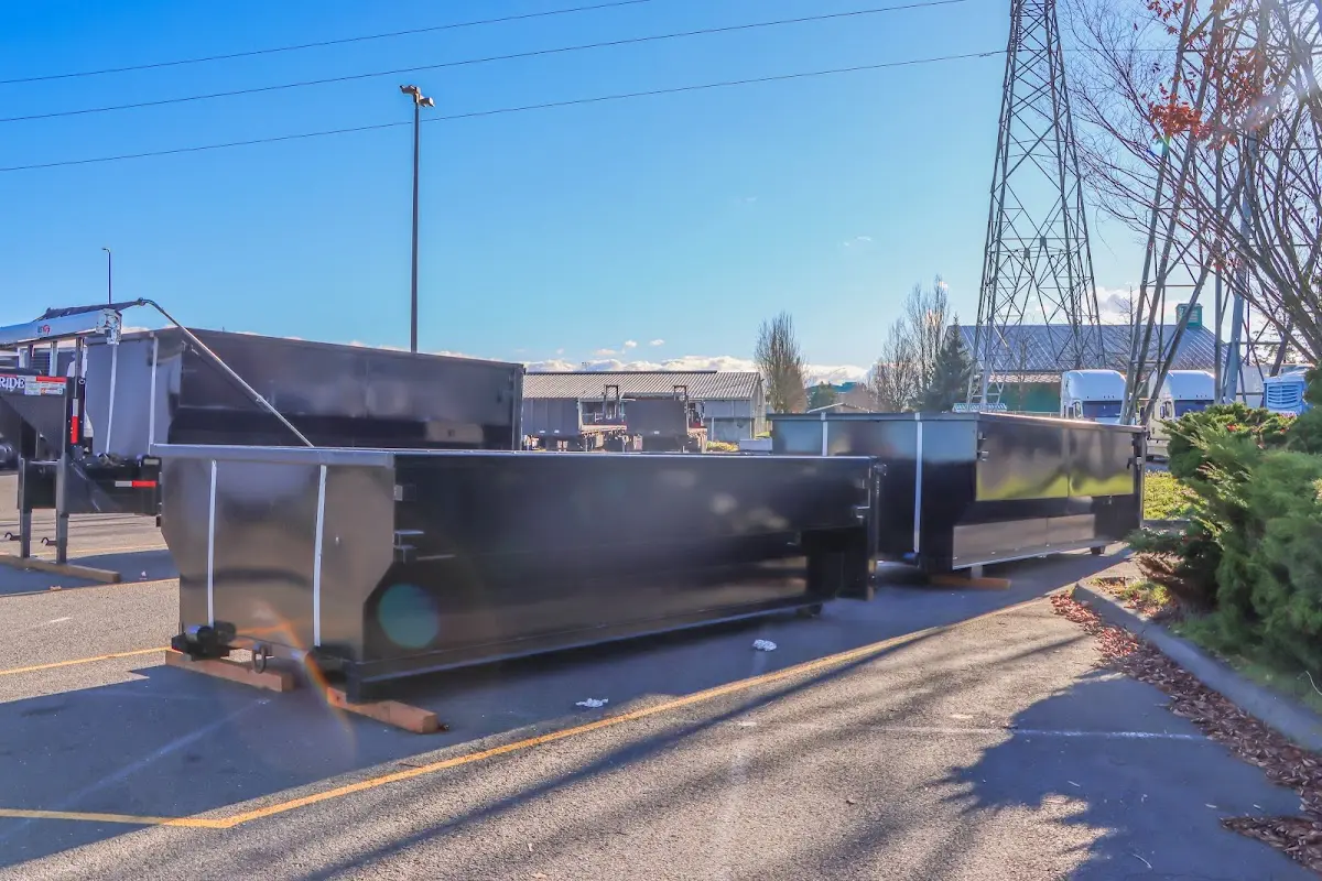 Roll-off dumpster ready for waste disposal at job site for Roll Off Dumpster Rental in Schenectady